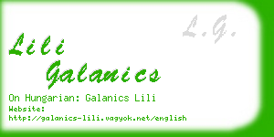 lili galanics business card